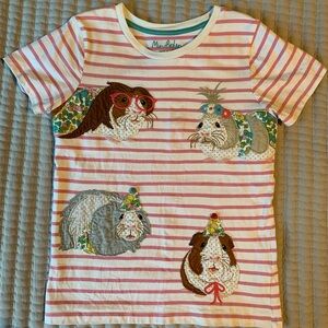 Mini Boden cotton tee, cute guinea pig appliqués